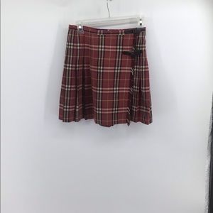 Burberry Skirts Burberry Red Nova Check Mini Pleated Skirt